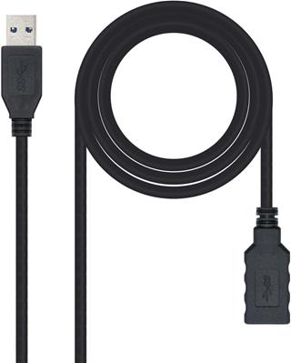 CABLE USB 3.0, TIPO A/M-A/H 3M NEGRO NANOCABLE