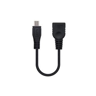 CABLE USB 2.0 OTG MICRO B/M-A/H 0.15M NEGRO NANOCABLE