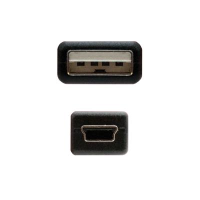 CABLE USB 2.0 A/M-MINI USB B/M 3.0M NEGRO NANOCABLE