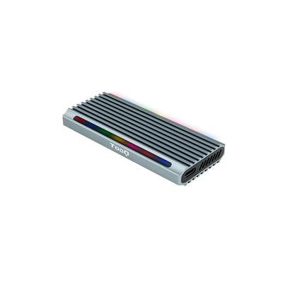 CAJA EXTERNA SSD M.2 TOOQ NGFF/NVMe «SHINOBI», USB-A, RGB GRIS