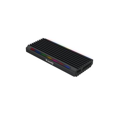 CAJA EXTERNA SSD M.2 TOOQ NGFF/NVMe «SHINOBI», USB-A, RGB NEGRA