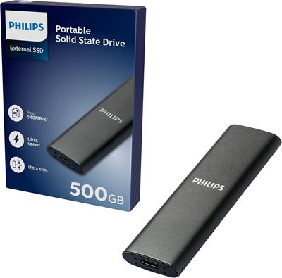 DISCO SSD EXTERNO M.2 500GB PHILIPS FM50SS030P USB-C/USB3.0 540MB ULTRA SLIM