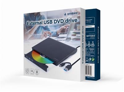 UNIDAD DE DVD GEMBIRD USB EXTERNA NEGRA